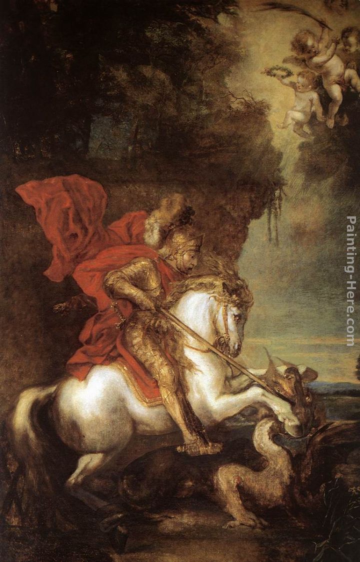 St George and the Dragon painting - Sir Antony van Dyck St George and the Dragon art painting